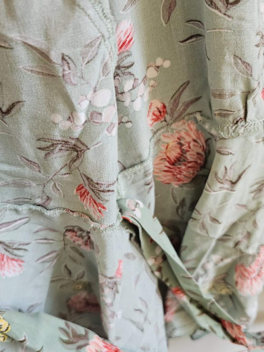 LOFT Celadon Floral Wrap Blouse - Picture 5 of 8